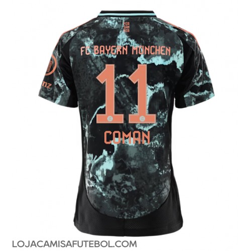 Camisa de Futebol Bayern Munich Kingsley Coman #11 Equipamento Secundário Mulheres 2024-25 Manga Curta